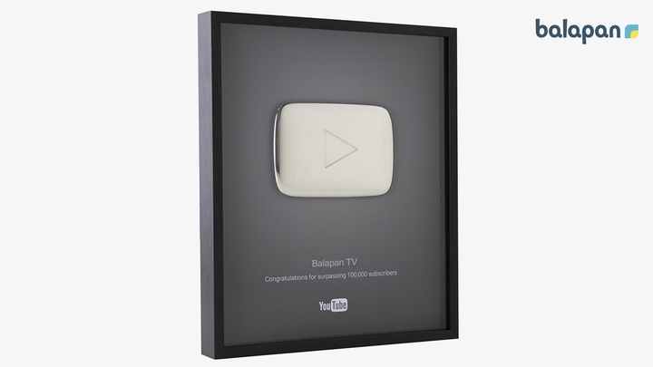 YouTube "balapan"-ның YouTube арнасын "Күміс кнопка" жүлдесімен марапаттады